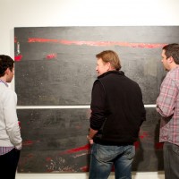 people looking art painting gallery
