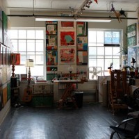 art studio interior wide shot