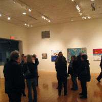 art gallery opening reception people guests