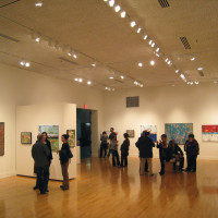 people patrons visitors art gallery exhibit