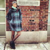 attractive gallery girl gagosian exterior sign