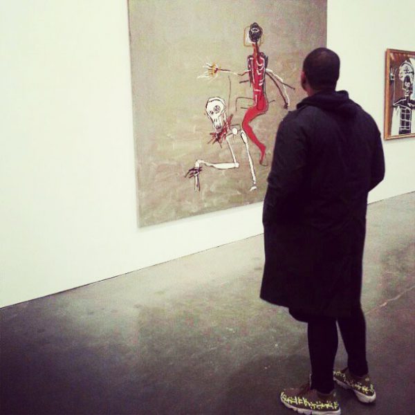 gagosian gallery basquiat exhibition crowd person
