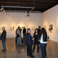 people art gallery reception contemporary paintings