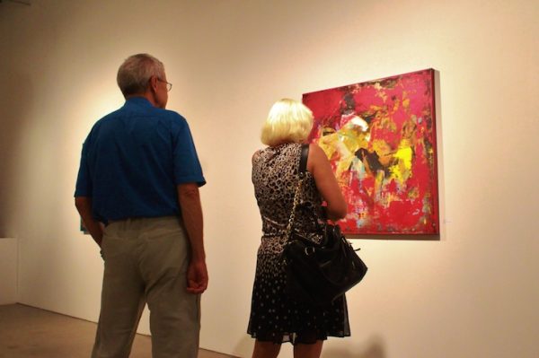 candid photo art gallery red abstract