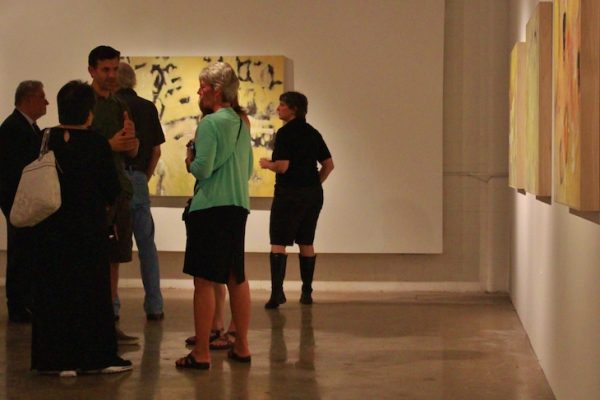 crowd people art gallery exhibition