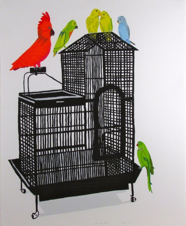 Jonas Wood Bird Cage Print Art