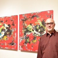 Artist Shawn McNulty Bison Red Painting