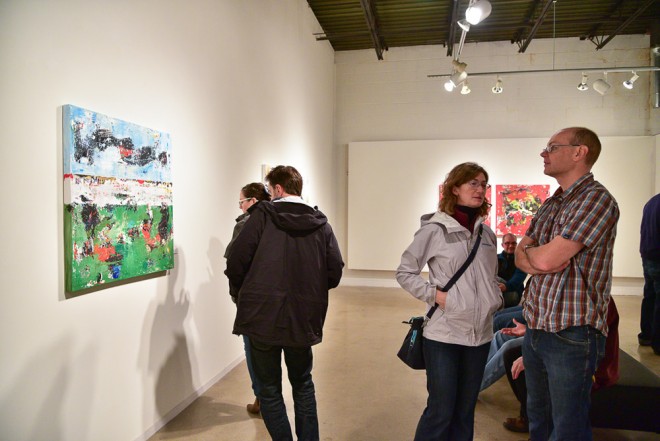 Green Blue Abstract Painting McNulty Art Show