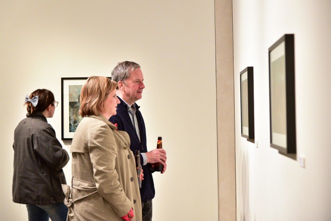 People Looking Art Gallery Exhibit