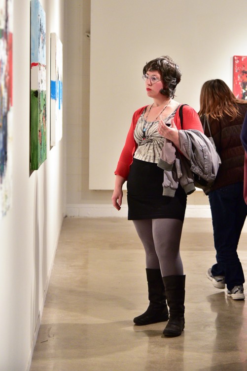 Woman Viewing Modern Painting Minneapolis