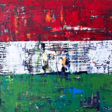 Chroma Red Green Abstract Art