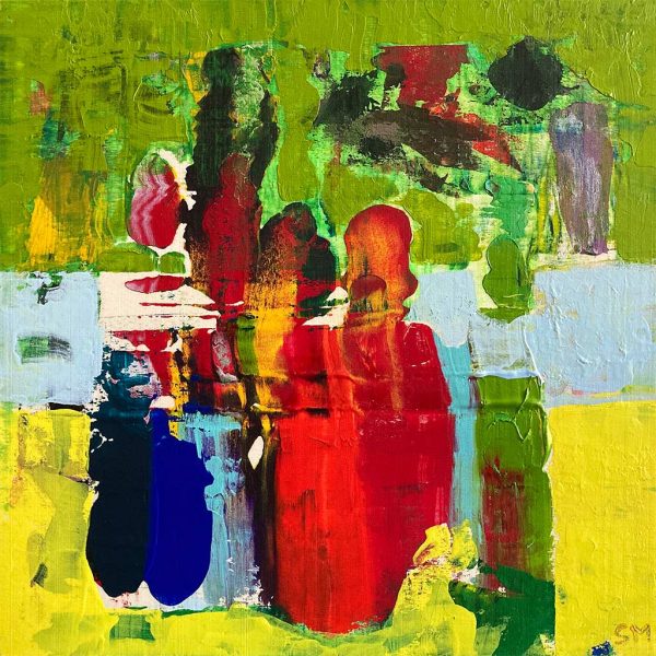 Conglomerate Rock Geology Colorful Abstract Painting