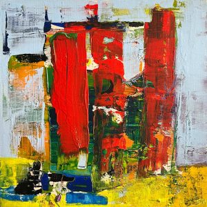 Rotterdam Red Apple Abstract Painting Art