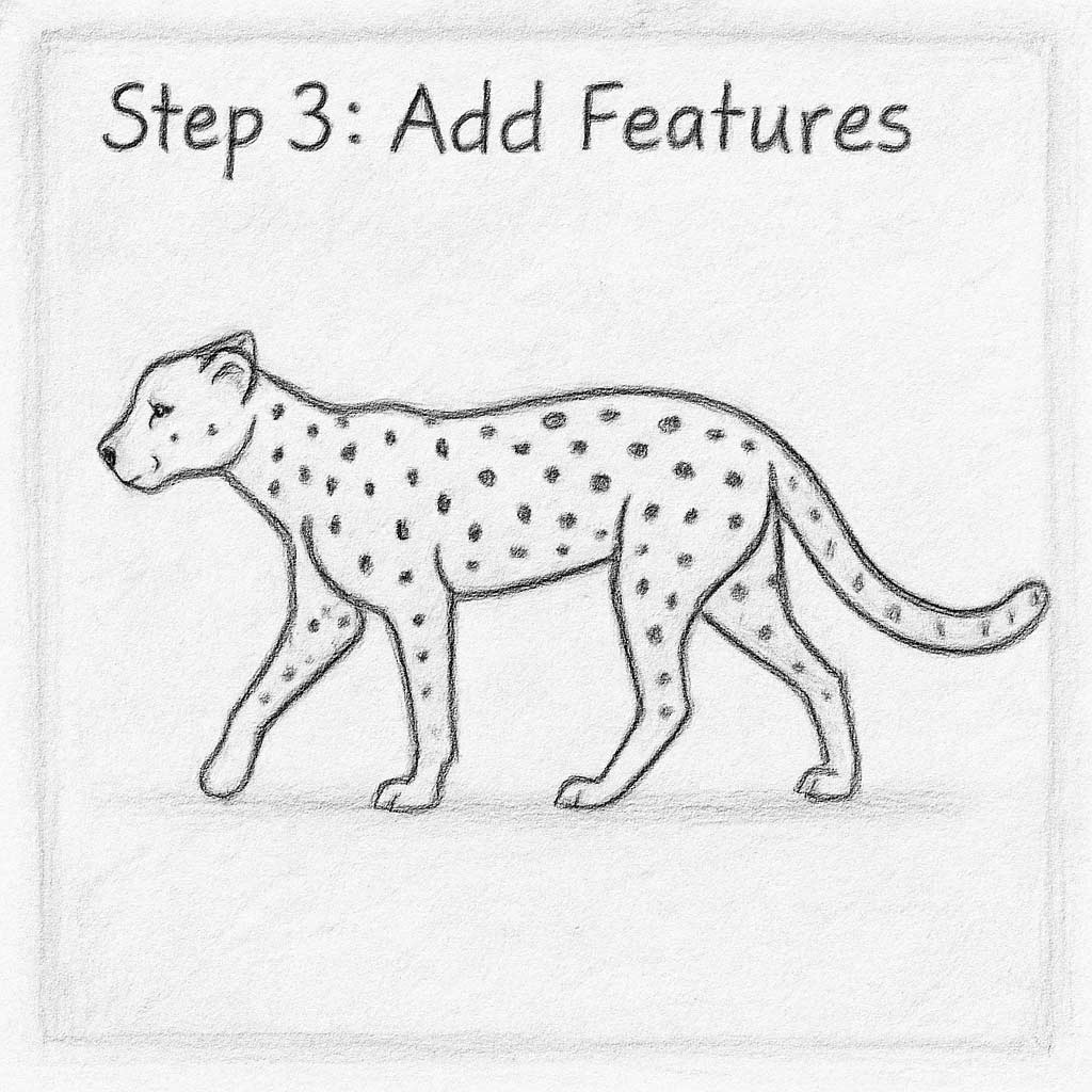 How Draw Cheetah Features