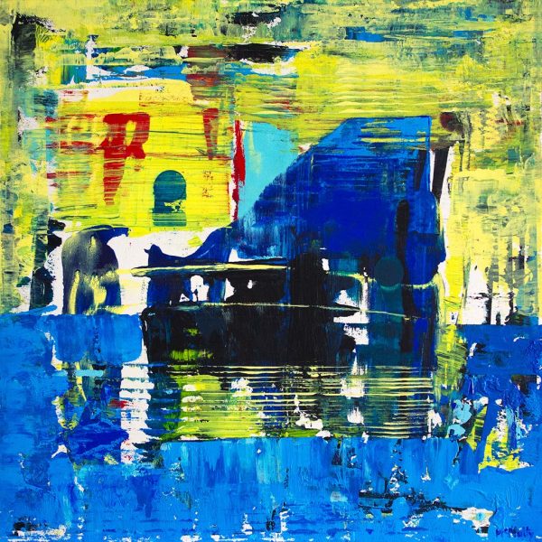 Trope Abstract Blue Yellow Painting