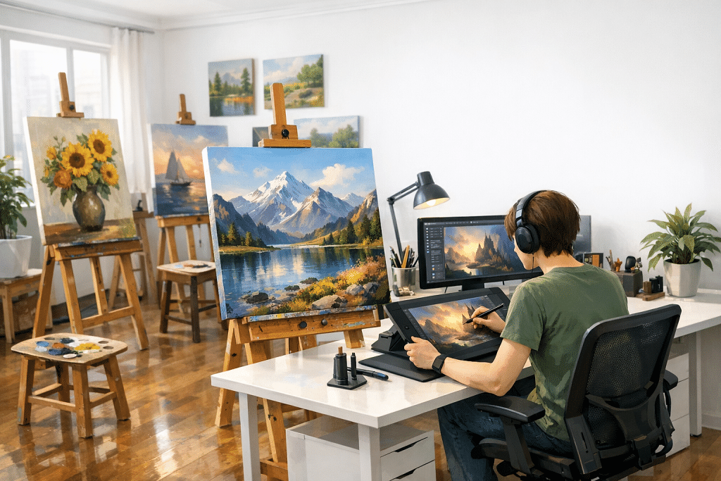 Digital Art Vs Traditional Paintings Wha Hero